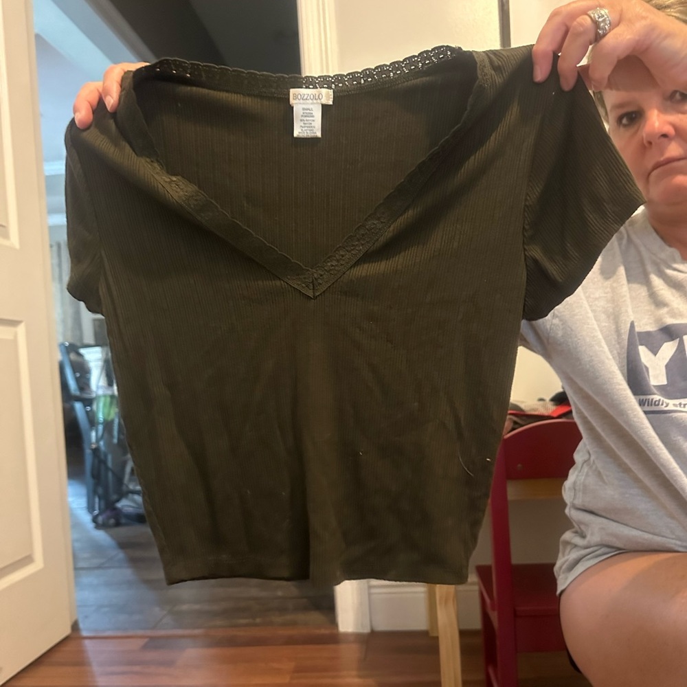 Dark green Bozzolo crop top size small
